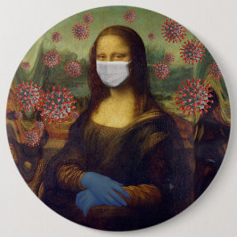 モナ・リサ遊の安全なコロのまわりにナウイルスZFBP 缶バッジ