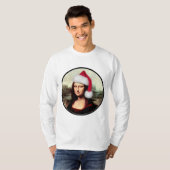 モナ・リサ サンタ ハット クリスマス Tシャツ (正面フル)