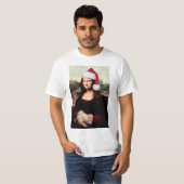 モナ・リサ サンタ ハット クリスマス Tシャツ (正面フル)