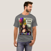モナ・リサ サンタ ハット クリスマス Tシャツ (正面フル)