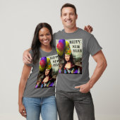モナ・リサ サンタ ハット クリスマス Tシャツ (ユニセックス)