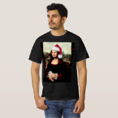 モナ・リサ サンタ ハット クリスマス Tシャツ (正面フル)