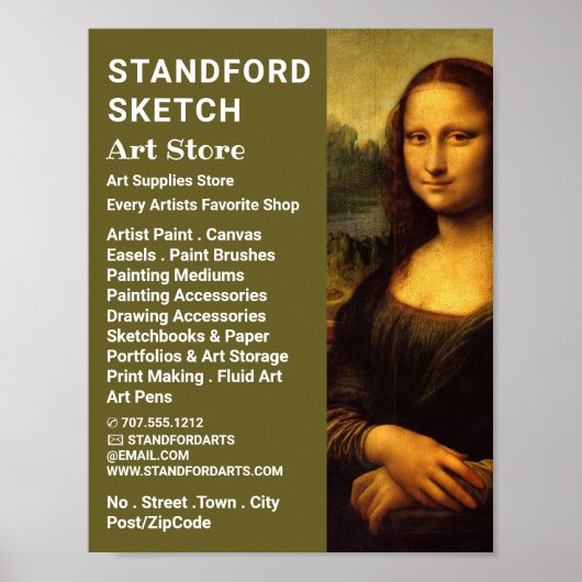 モナ・リサ、レオナルド・ダ・ヴィンチ、アート・サプライ・ストア ポスター (正面)