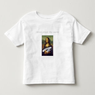 モナ・リサ「地球考えについて」スローガン・ファン トドラーTシャツ