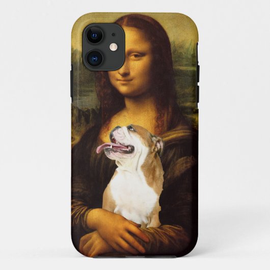 モナ・リザおよび彼女のBull犬のiphoneの場合 Case-Mate iPhoneケース (裏面)
