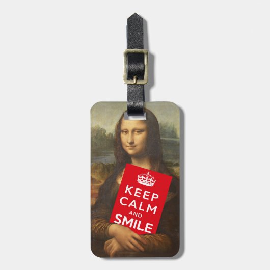 モナ・リザが保静かでスマイル ラゲッジタグ (正面縦)