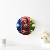 モナ・リザのアニマルプリントの原色 ラウンド壁時計 (ホーム)