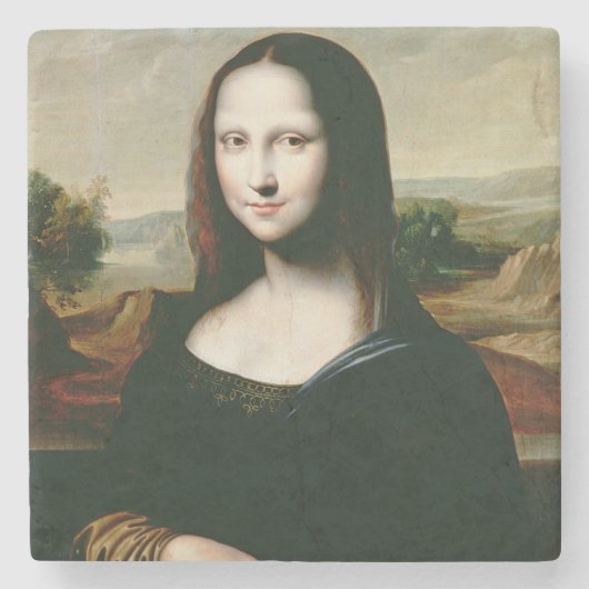 モナ・リザのレオナルドda Vin著絵画のコピー ストーンコースター (正面)