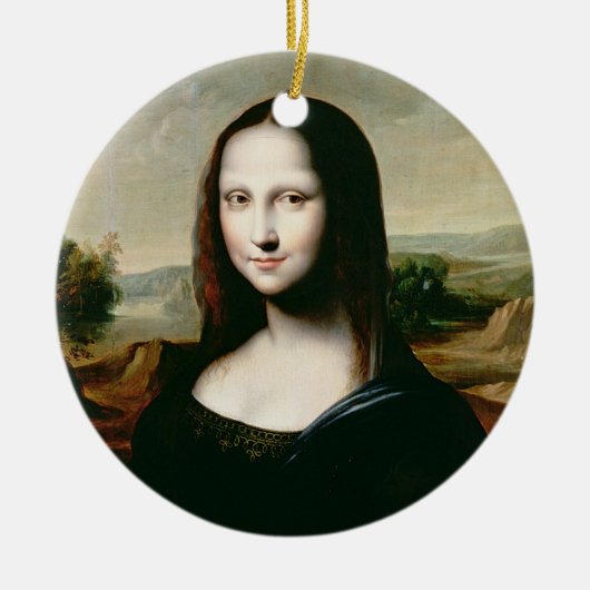 モナ・リザのレオナルドda Vin著絵画のコピー セラミックオーナメント (正面)