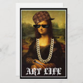 モナ・リザの刺客の生命芸術の生命 便箋 (正面/裏面)