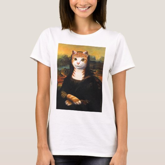 モナ・リザ猫 Tシャツ (正面)