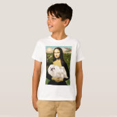 モナ・リザ - 白いペキニーズ (#4) Tシャツ (正面フル)