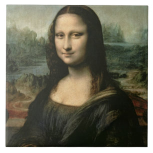 モナ・リザ、c.1503-6 (パネルの油) タイル