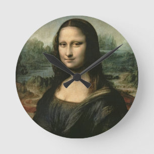 モナ・リザ、c.1503-6 (パネルの油) ラウンド壁時計