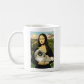 モナ・リザ Pekingese 1b コーヒーマグカップ (左)