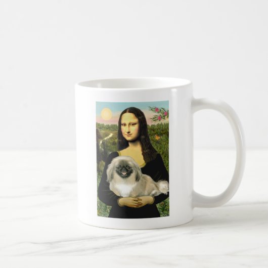 モナ・リザ Pekingese 1b コーヒーマグカップ (右)