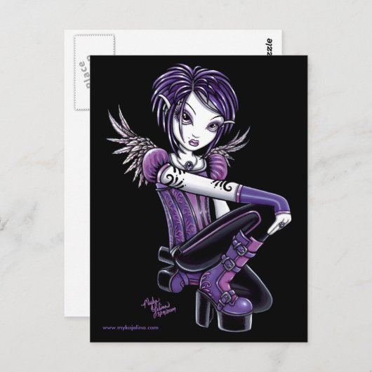 モニカパープルタトゥー妖精はがき ポストカード (正面/裏面)