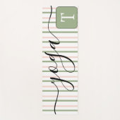 モニグラムヨガピンクとグリーンストライプ ヨガマット (正面)