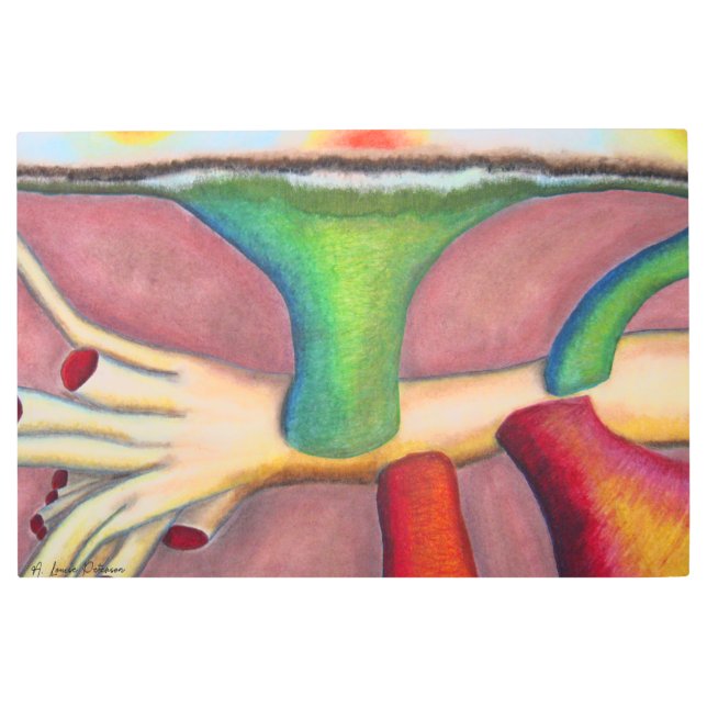 "モニズム"パステル&油プリント メタルプリント (正面)