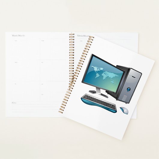 モニタ、キーボード、マウス付きデスクトップコンピュータ プランナー手帳