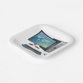 モニタ、キーボード、マウス付きデスクトップコンピュータ ペーパープレート (傾斜あり)