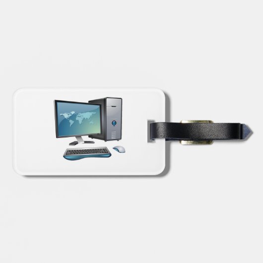 モニタ、キーボード、マウス付きデスクトップコンピュータ ラゲッジタグ (裏面横)