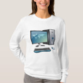 モニタ、キーボード、マウス付きデスクトップコンピュータ Tシャツ (正面)