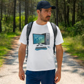 モニタ、キーボード、マウス付きデスクトップコンピュータ Tシャツ