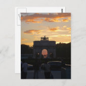 モニュメントのある夕日 ポストカード (正面/裏面)