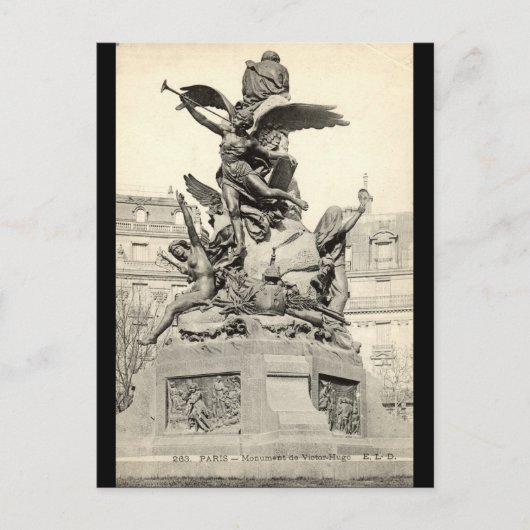 モニュメントトゥビクトルユーゴパリフランスヴィンテージ ポストカード (正面)