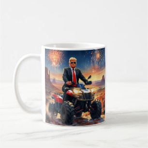 モニュメントバレーでトランプ乗馬ATV USA コーヒーマグカップ