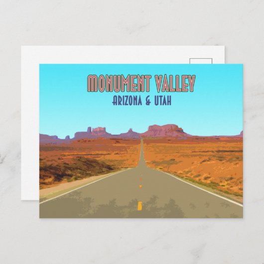 モニュメントバレーアリゾナユタヴィンテージ ポストカード (正面/裏面)