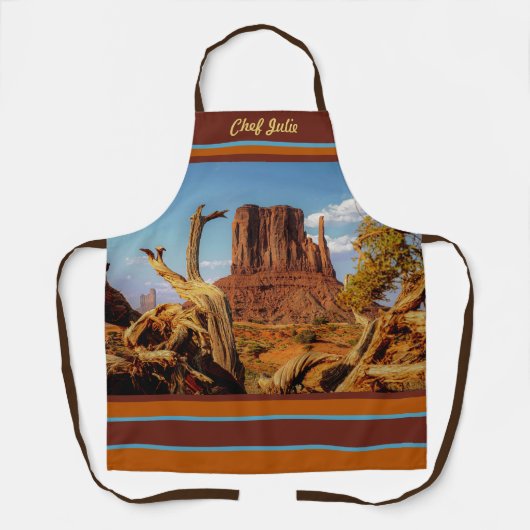 モニュメントバレーデザートサウスウエストプリントエプロン エプロン (正面)
