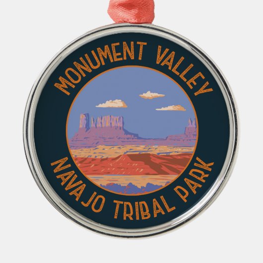 モニュメントバレーナバジョトライバルパークトラベルヴィンテージ メタルオーナメント (正面)