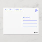 モニュメントバレーナバジョトライバルパークユタUSA ポストカード (裏面)