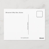 モニュメントバレービュー,アリゾナ ポストカード (裏面)