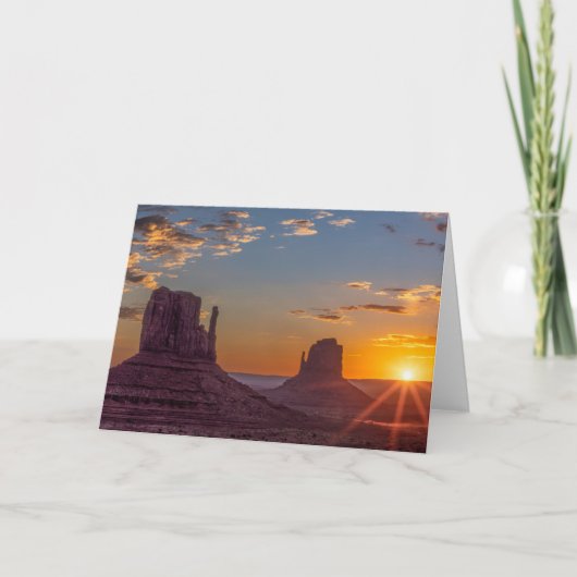 モニュメントバレーミッテンスサンライズグリーティングカード サンキューカード (正面)