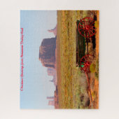 モニュメントバレーユタ。クリスマスグリーティング ジグソーパズル (縦)