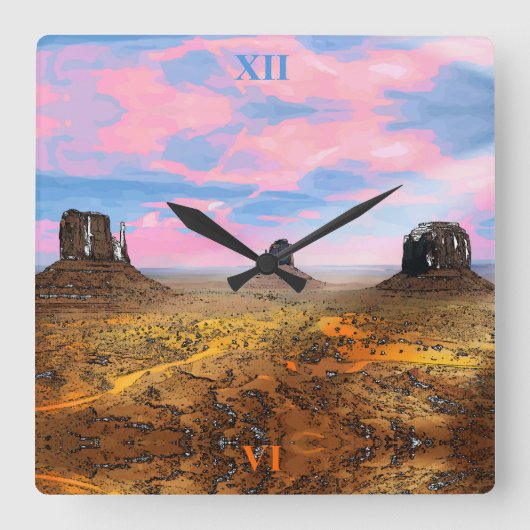 モニュメントバレー スクエア壁時計 (正面)
