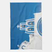 モニュメント |ギリシャのブルードーム教会 キッチンタオル (縦)