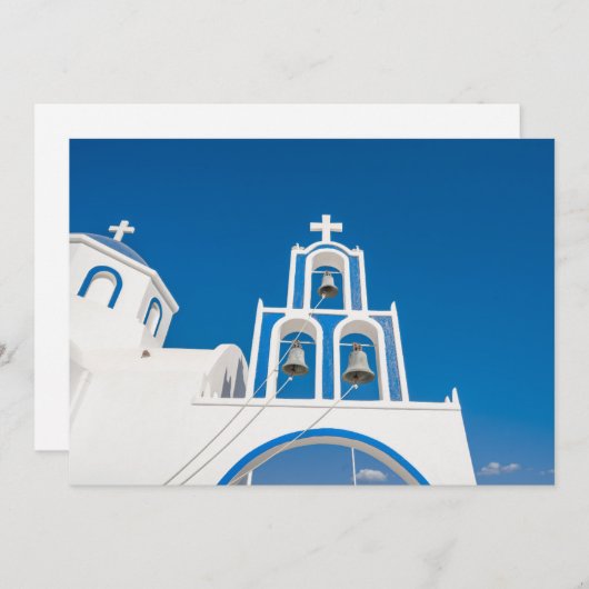 モニュメント |ギリシャのブルードーム教会 サンキューカード (正面/裏面)