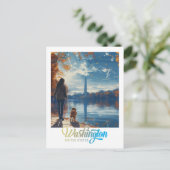 モニュメント&ヒストリ:ワシントンDC ポストカード (スタンド正面)