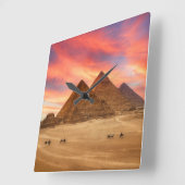 モニュメント |ピラミッド素晴らし スクエア壁時計 (傾斜)