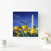 モニュメント |ワシントン記念碑の春 スクエア壁時計 (ホーム)