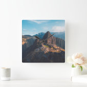 モニュメント | Machu Picchu，ペルー スクエア壁時計 (ホーム)