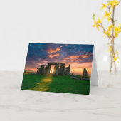 モニュメント | Stonhenge，イギリス カード (黄色い花)