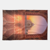 モニュメント | Taj Mahal, India at Sunset キッチンタオル (横)