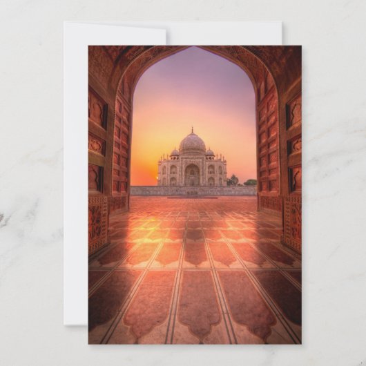モニュメント | Taj Mahal, India at Sunset サンキューカード (正面)