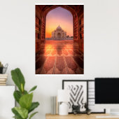 モニュメント | Taj Mahal, India at Sunset ポスター (ホームオフィス)