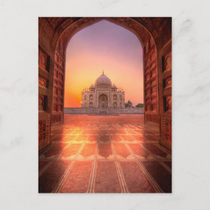 モニュメント Taj Mahal, India at Sunset ポストカード